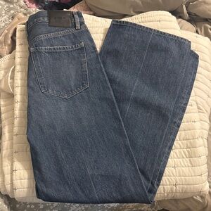 Express Women's Dark Blue Straight Jeans